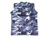 Tee shirt coton camouflage sky blue sans manche